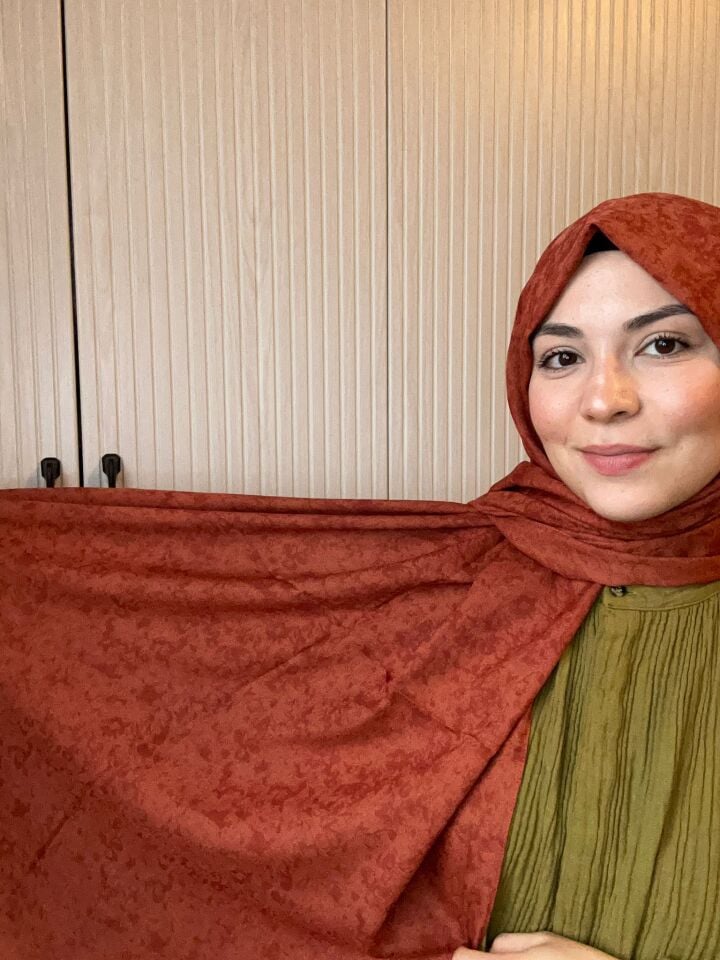 Harem Scarf Gold Silvia Şal Kiremit