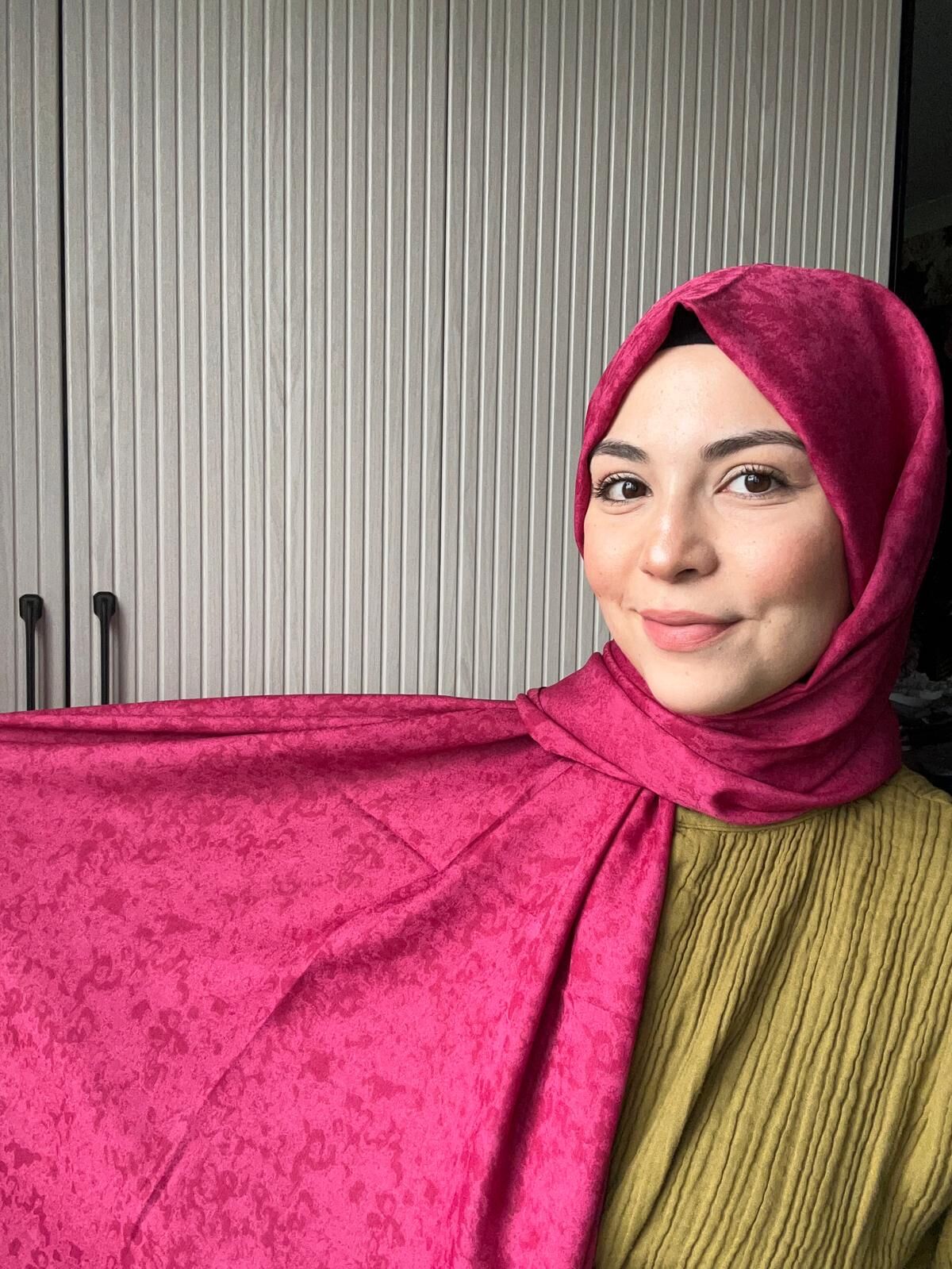 Harem Scarf Gold Silvia Şal Fuşya