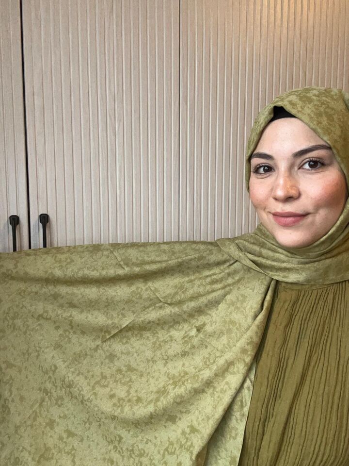 Harem Scarf Gold Silvia Şal Yağ Yeşili