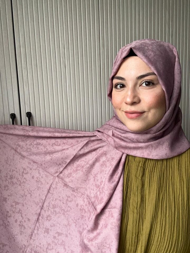 Harem Scarf Gold Silvia Şal Koyu Gül