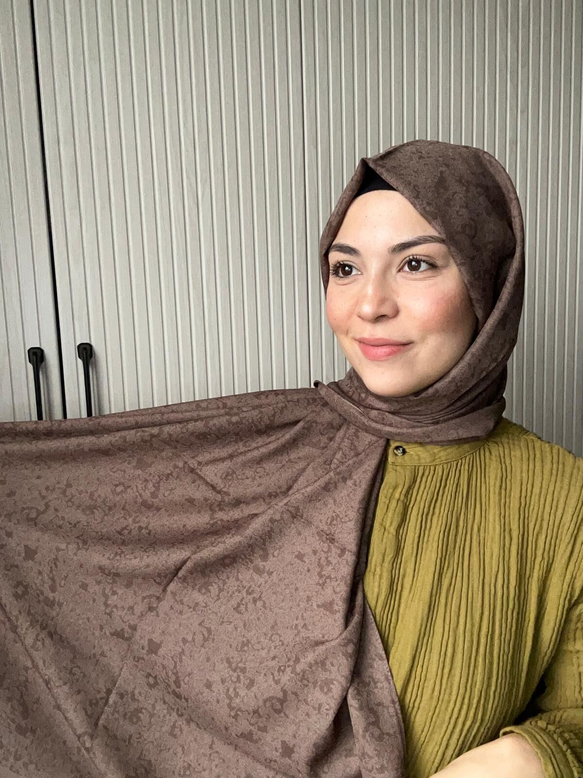 Harem Scarf Gold Silvia Şal Koyu Vizon