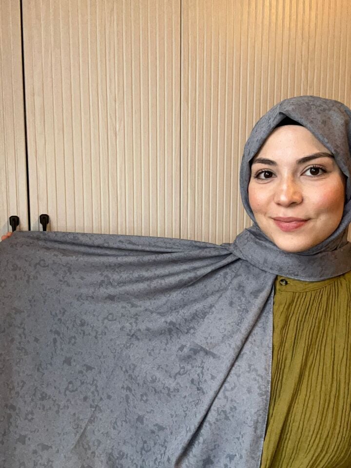 Harem Scarf Gold Silvia Şal Koyu Gri