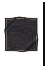 %100 Twill İpek Zincir Desenli Siyah - Krem