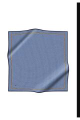 %100 Twill İpek Zincir Desenli Bebe Mavisi - Siyah