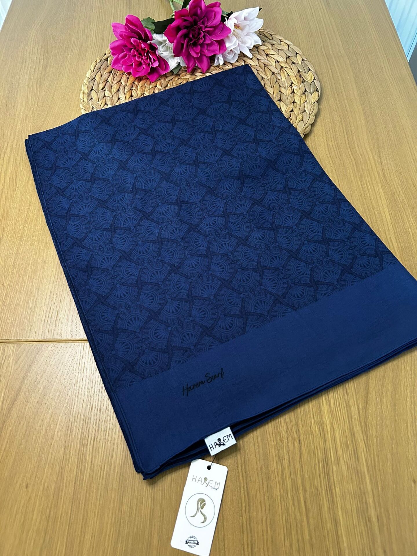 Harem Scarf Gold Sahra Şal Lacivert