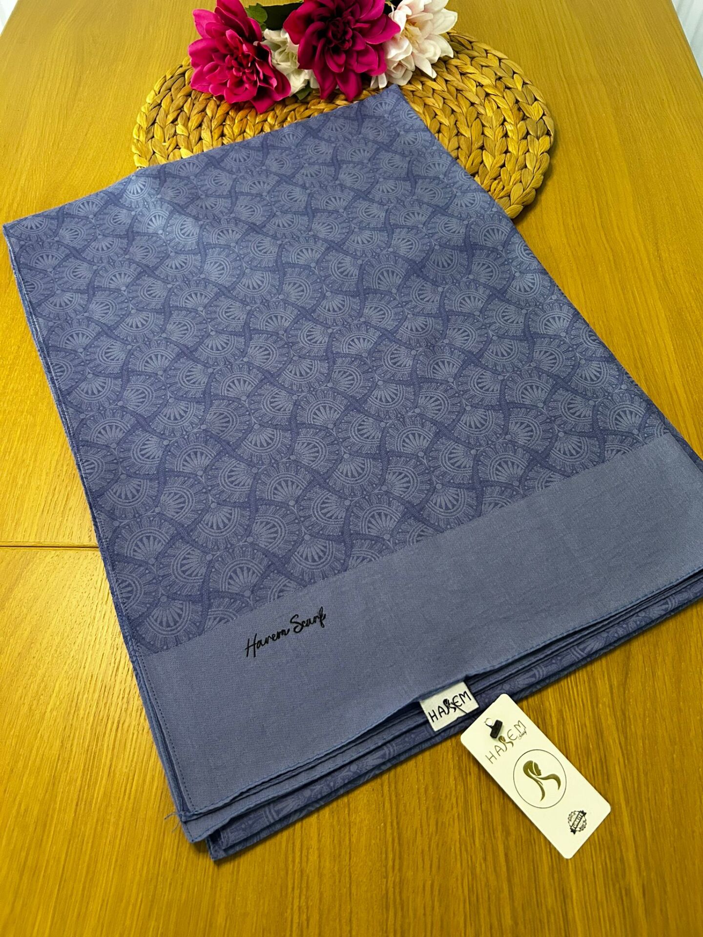 Harem Scarf Gold Sahra Şal Koyu İndigo