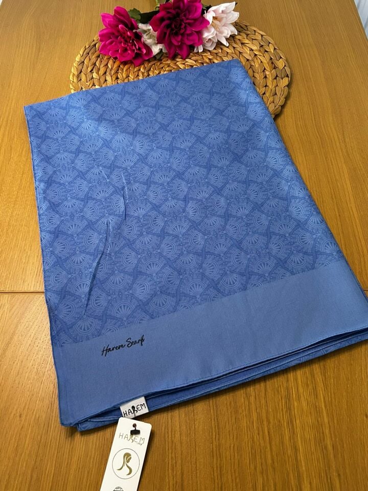 Harem Scarf Gold Sahra Şal Mavi