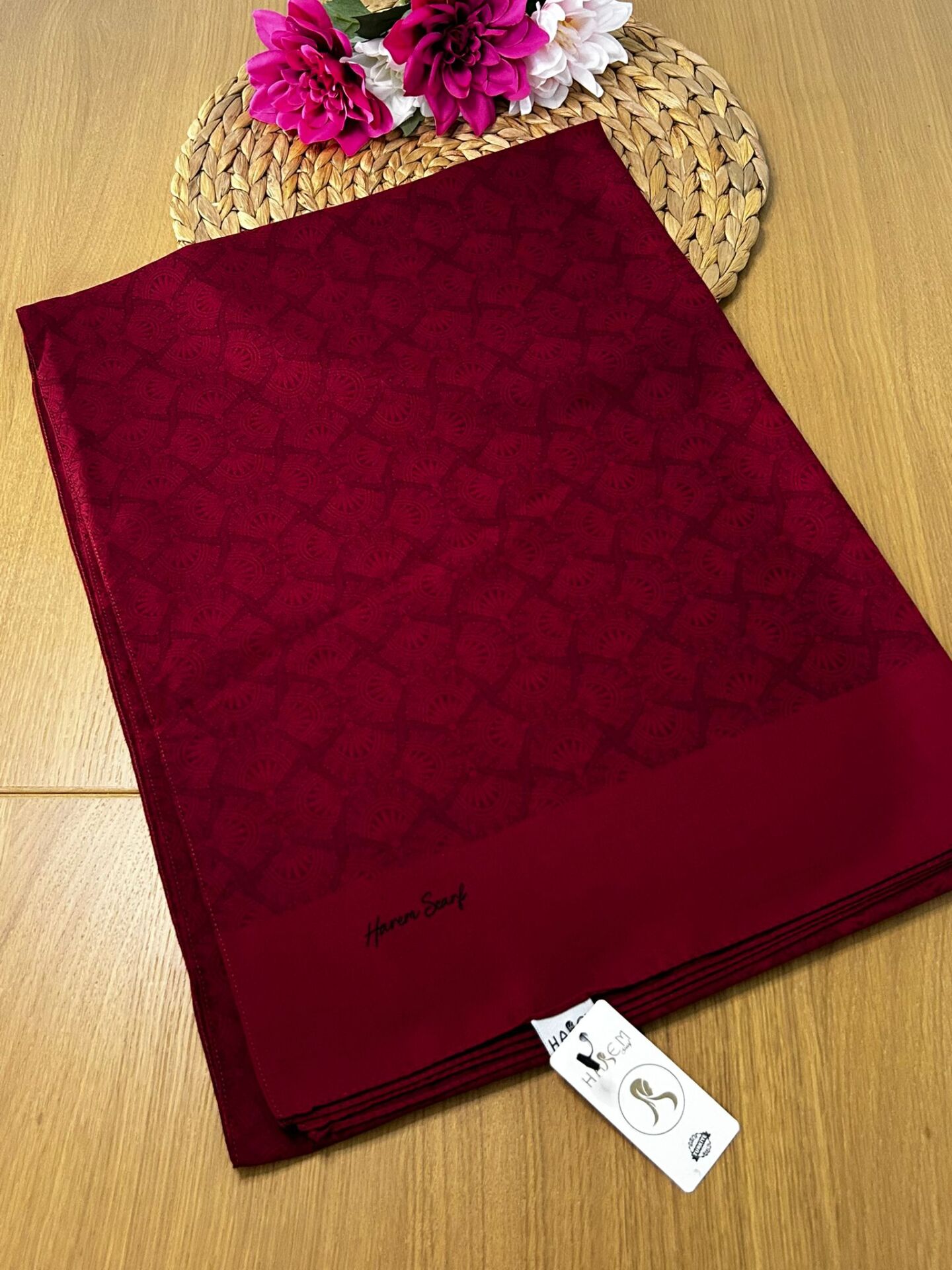 Harem Scarf Gold Sahra Şal Bordo