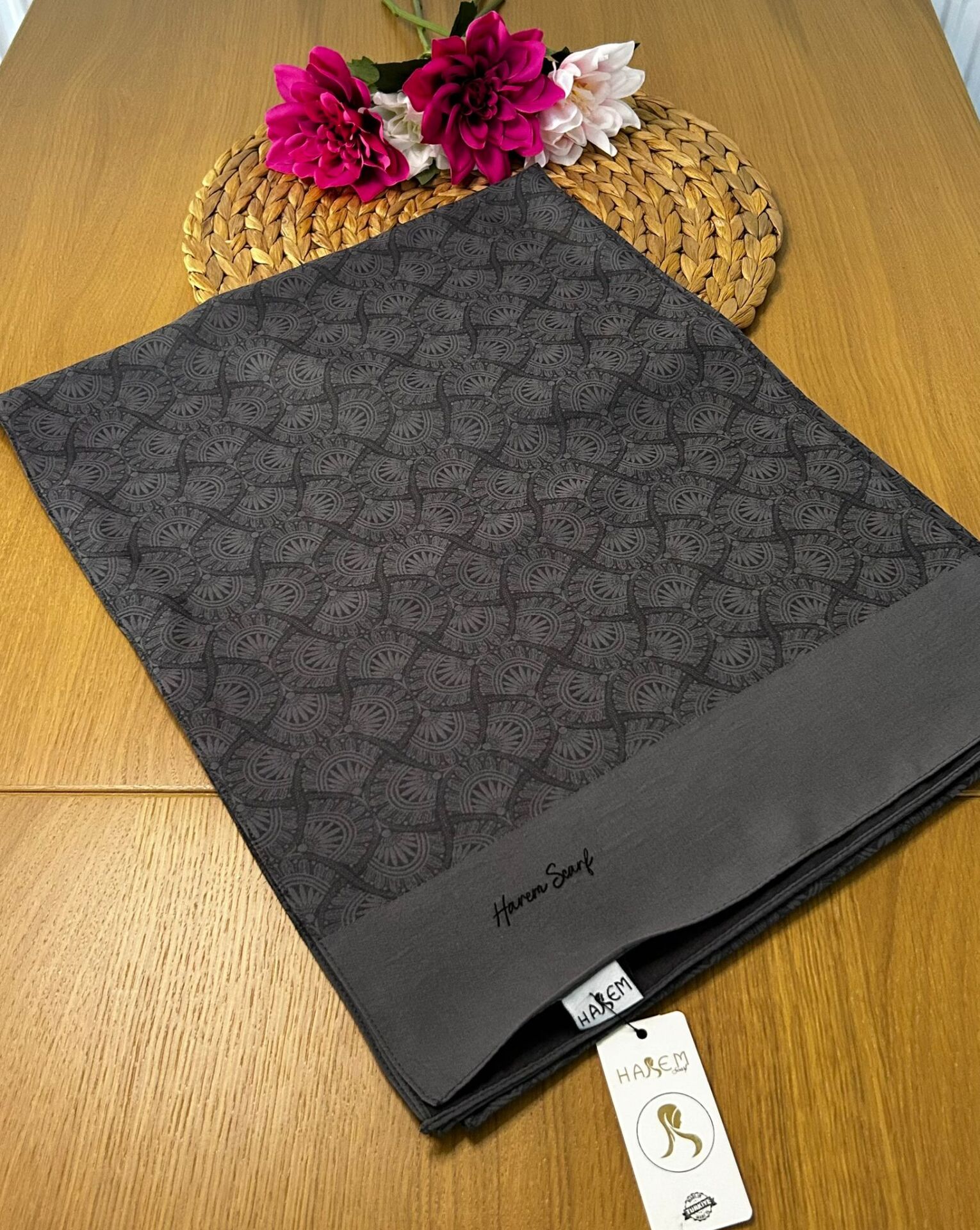 Harem Scarf Gold Sahra Şal Antrasit