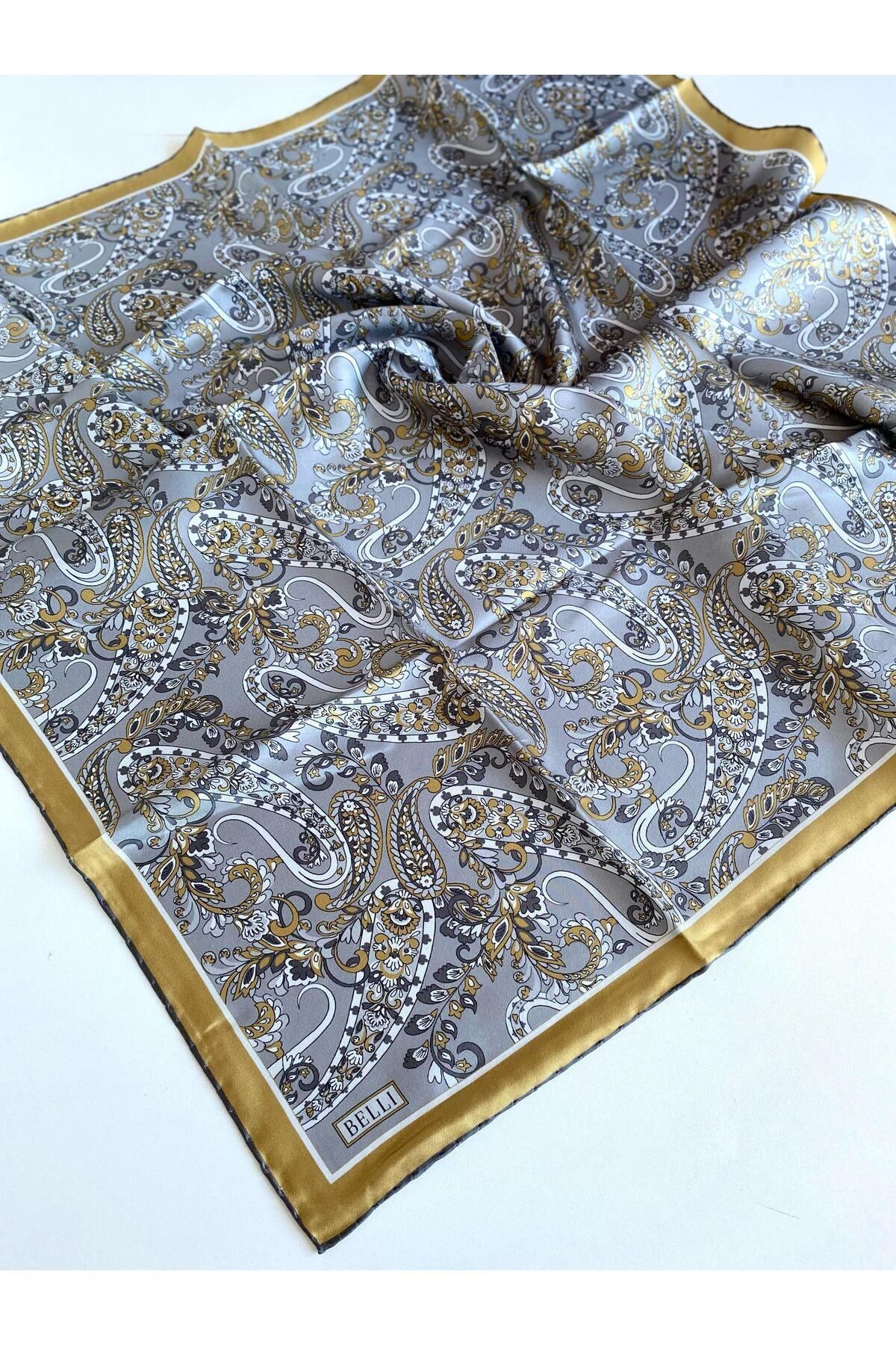 Tivil Ipek Eşarp 4101-03 Gri Karışık Desen