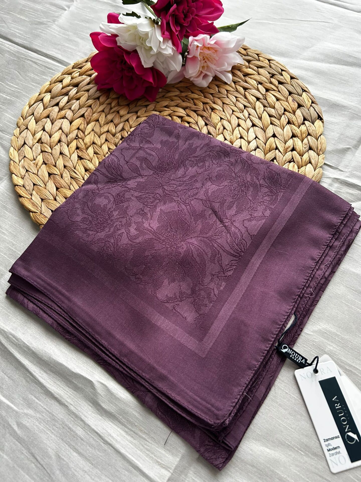 Harem Scarf Silver Neva Eşarp Mürdüm