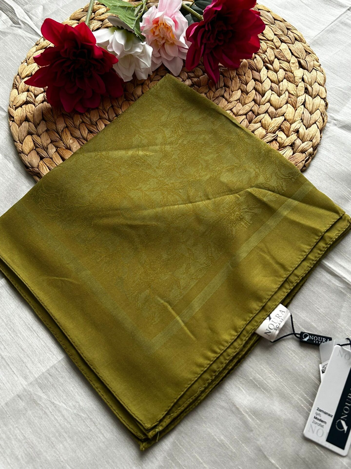 Harem Scarf Silver Neva Eşarp Yağ Yeşili