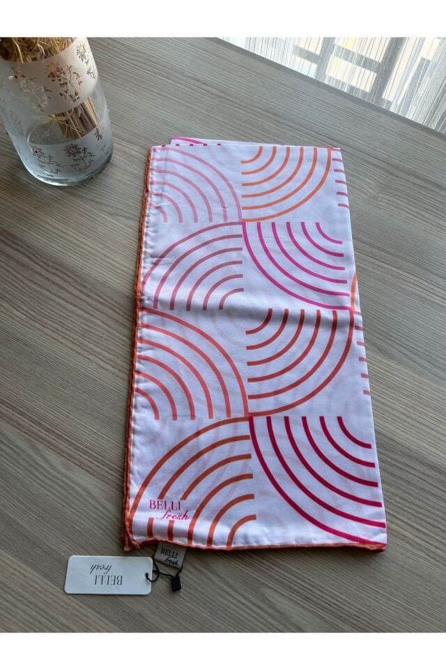 Belli Fresh Yay Desen Soft Eşarp Turuncu