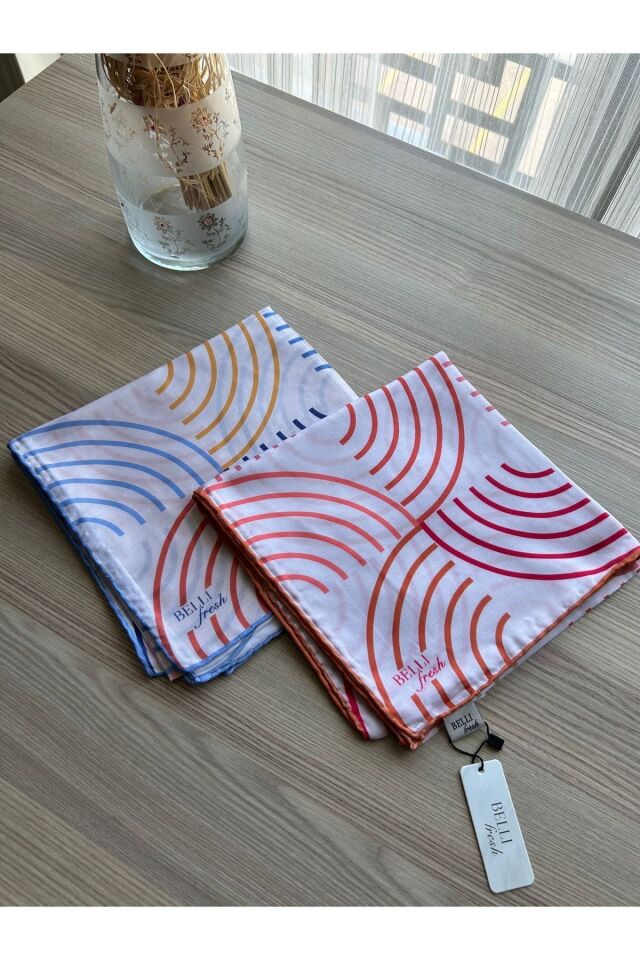 Belli Fresh Yay Desen Soft Eşarp Turuncu