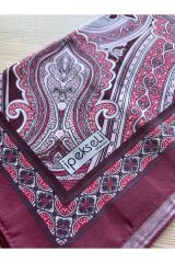 İpekseli Etro Desen Pamuk Şal Bordo