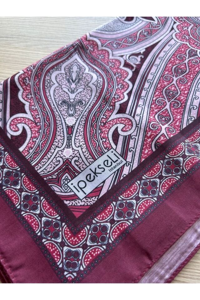 İpekseli Etro Desen Pamuk Şal Bordo