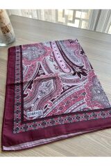 İpekseli Etro Desen Pamuk Şal Bordo