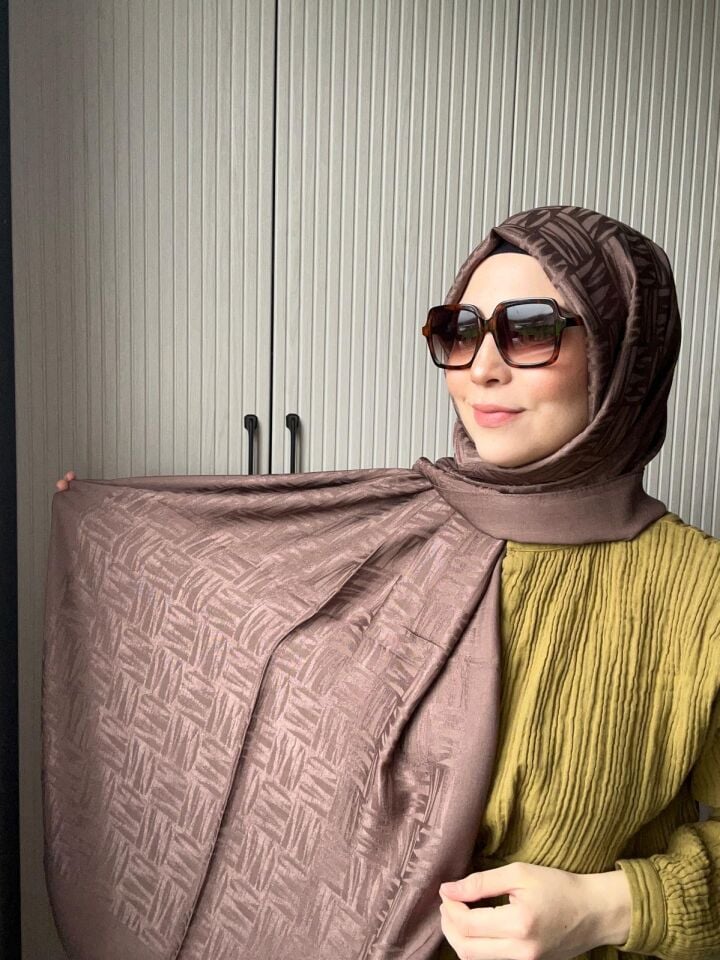 Noura Scarf Elisa Şal Koyu Vizon