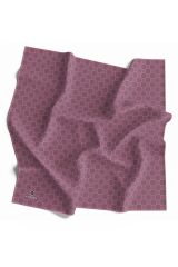 %100 Twill İpek Monogram Desenli Gül Kurusu Renkli 90x90 Eşarp Dikim Şekli : El Dikişi