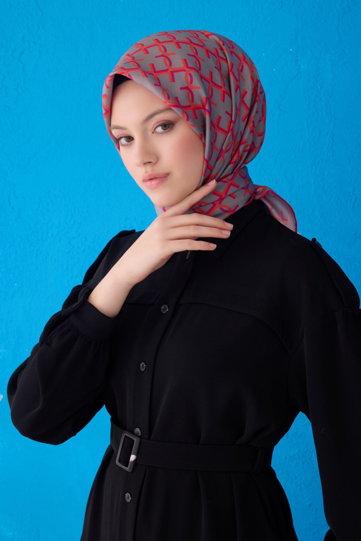 Saf İpek Eşarp 4102D (Twill İpek) 90 x 90 Kırmızı