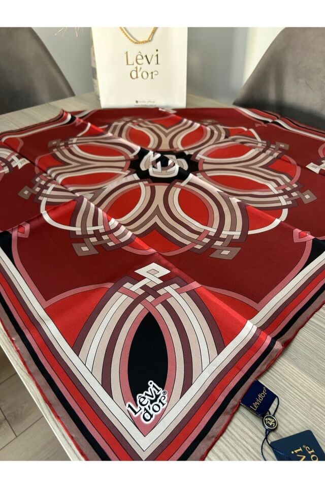Levidor Twill İpek Eşarp Bordo