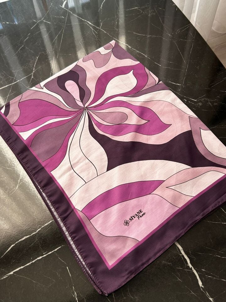Siyane Scarf Naturel Desen Şal 04