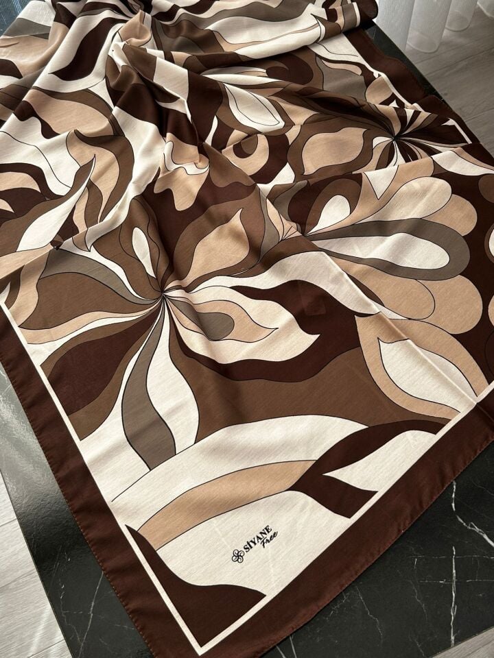 Siyane Scarf Naturel Desen Şal 05