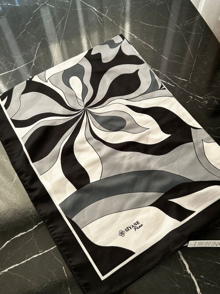 Siyane Scarf Naturel Desen Şal 06