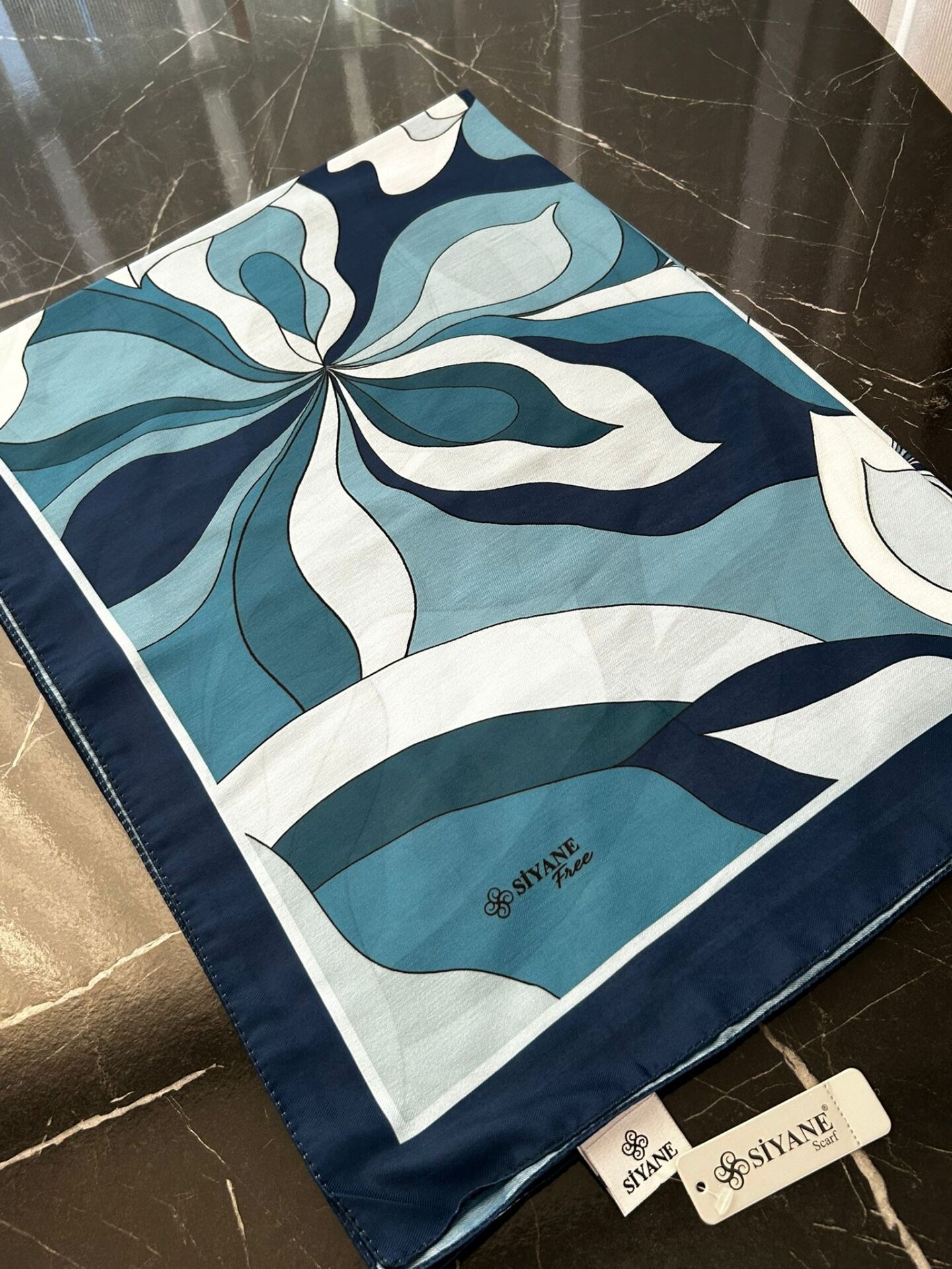 Siyane Scarf Naturel Desen Şal 09