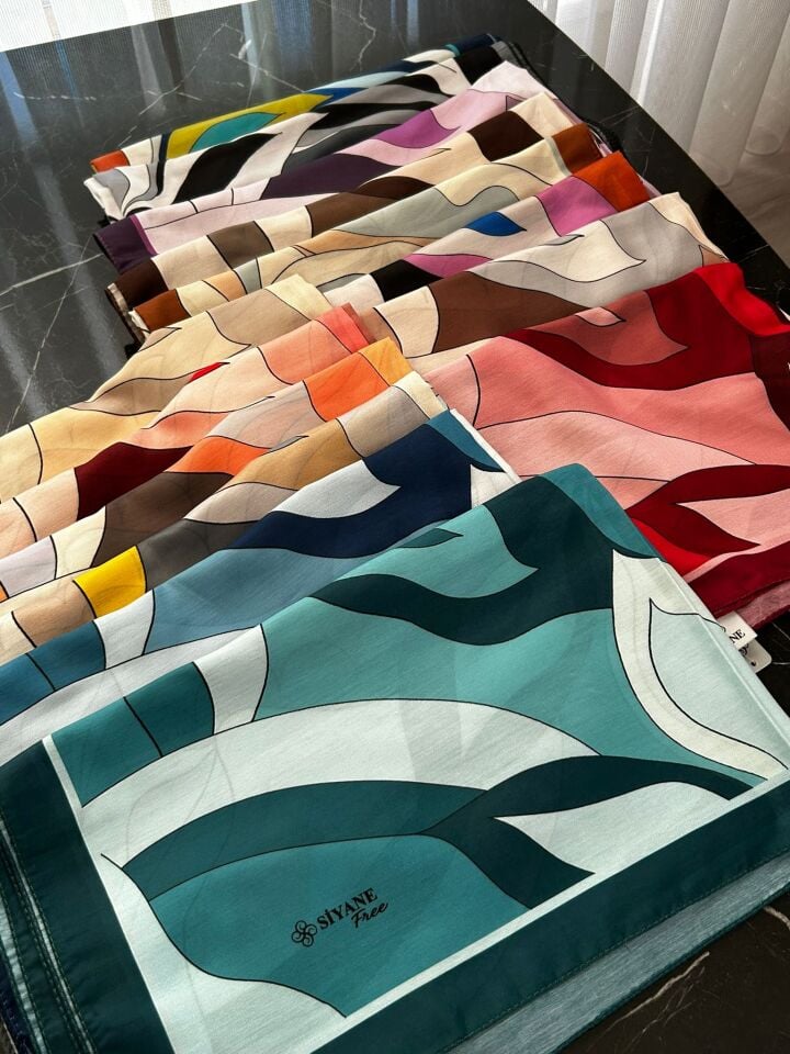 Siyane Scarf Naturel Desen Şal 10