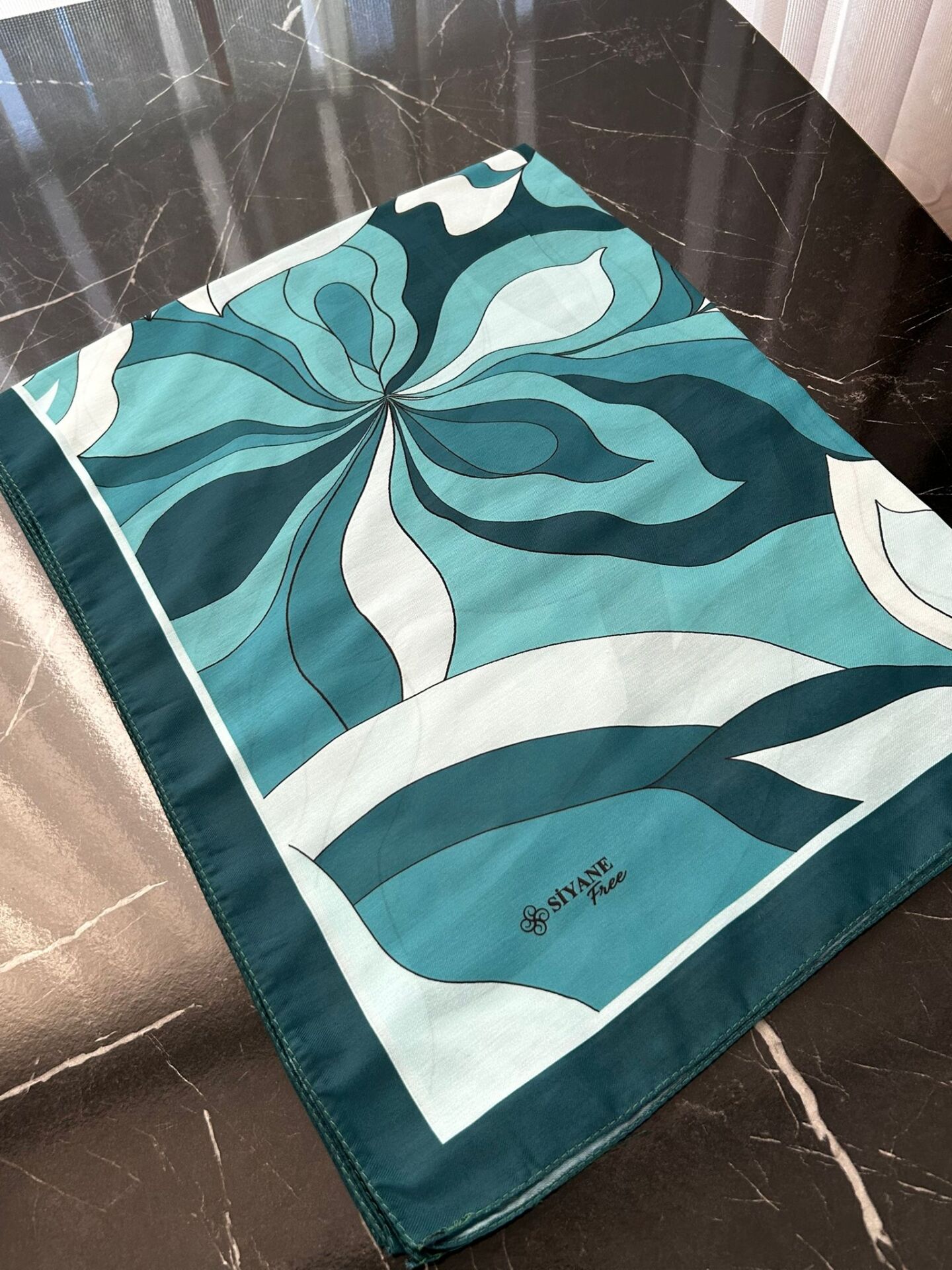 Siyane Scarf Naturel Desen Şal 10