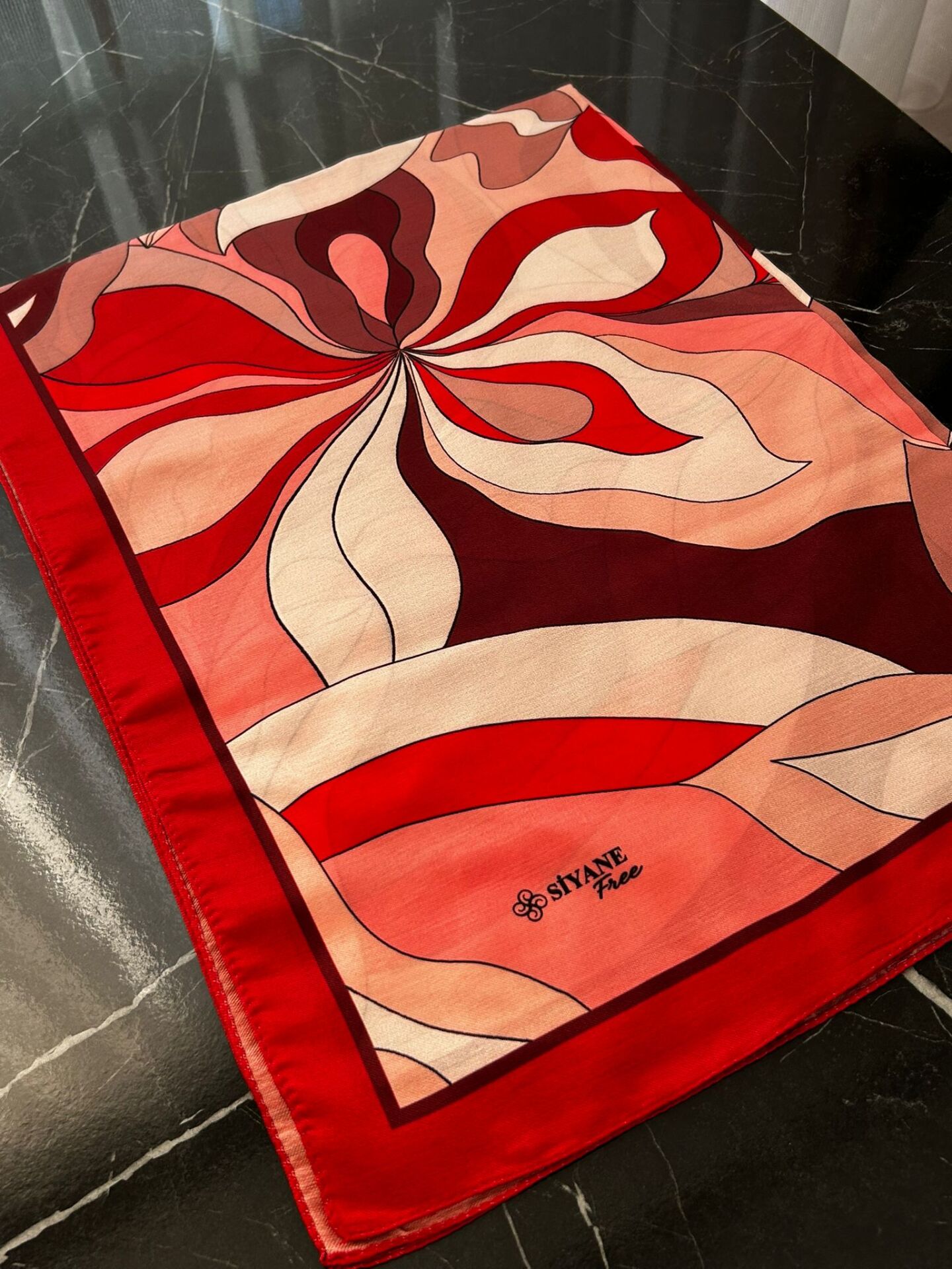 Siyane Scarf Naturel Desen Şal 12