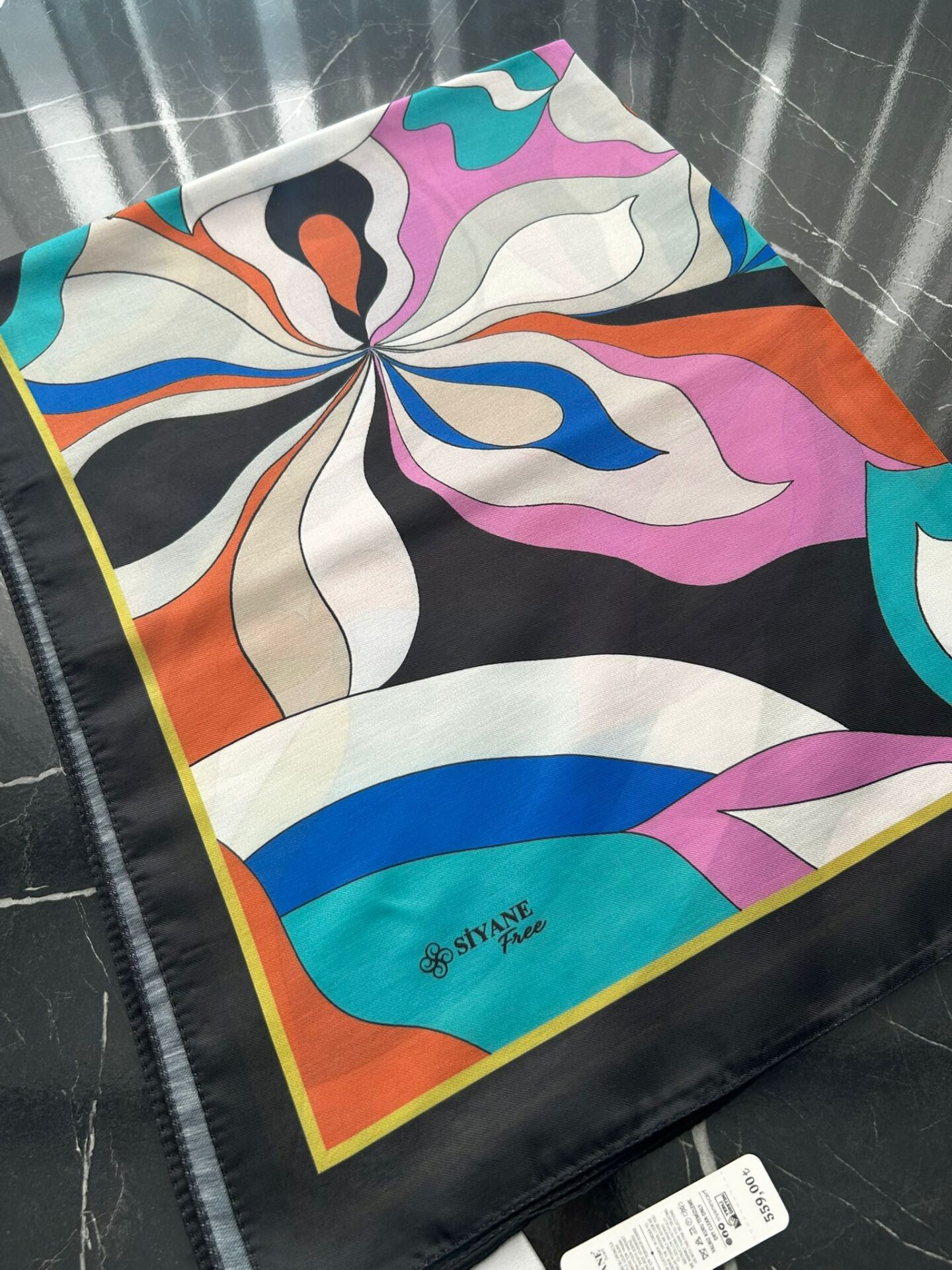 Siyane Scarf Naturel Desen Şal 14