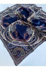Tivil Ipek Eşarp 60777-19-0033 Lacivert Karışık Desen