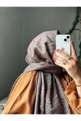 İpekseli Zebra Dokuma Vual Şal Sütlü Kahve