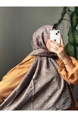 İpekseli Zebra Dokuma Vual Şal Sütlü Kahve