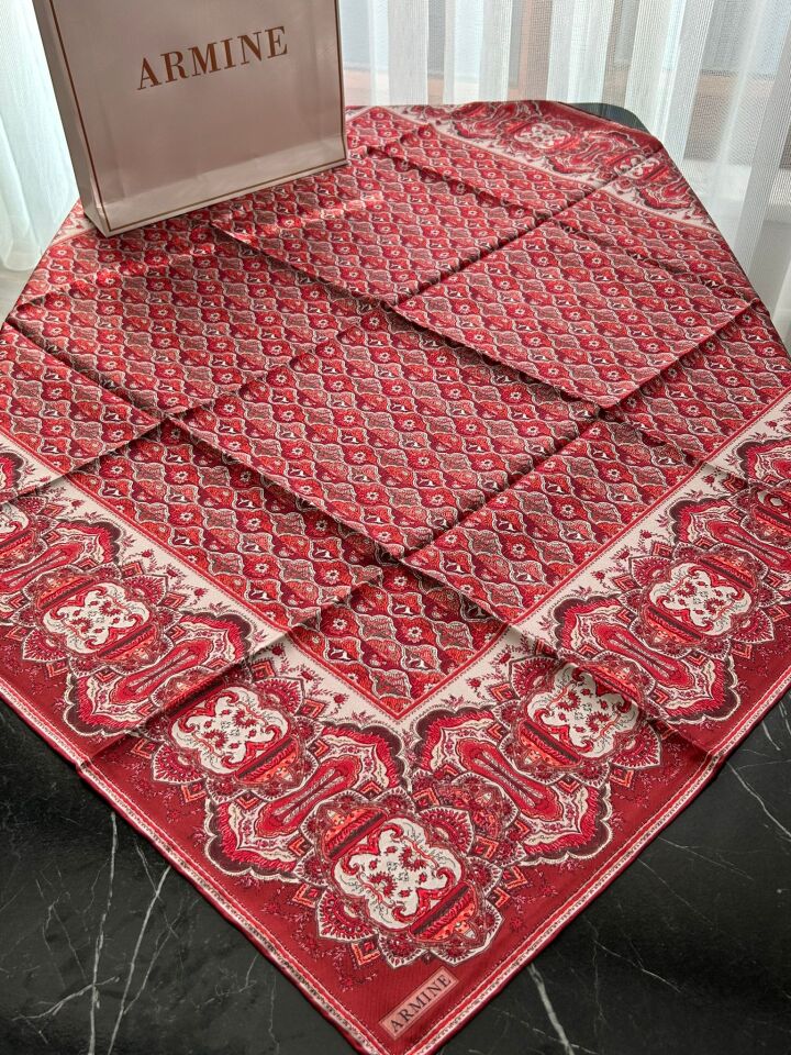 Armine 2026 İlkbahar Yaz Tivil İpek Eşarp 9518-02