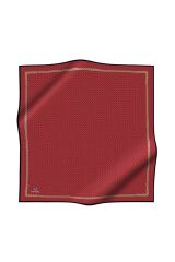 %100 Twill İpek Zincir Desenli Bordo - Siyah Renkli 90x90 Eşarp Dikim Şekli : El Dikişi
