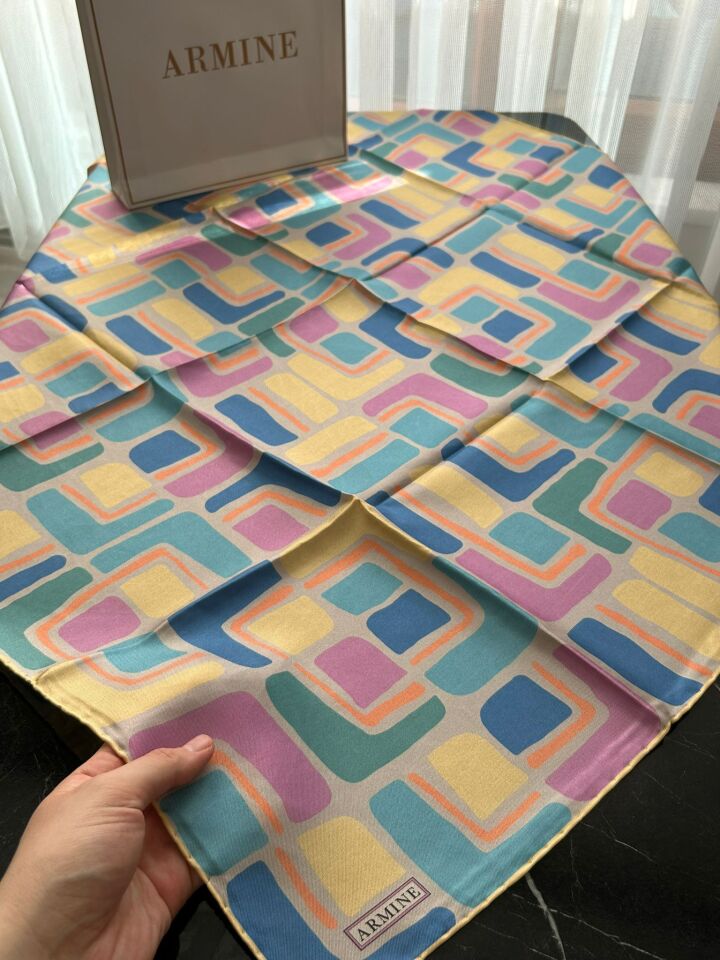 Armine 2026 İlkbahar Yaz Tivil İpek Eşarp 9504-55