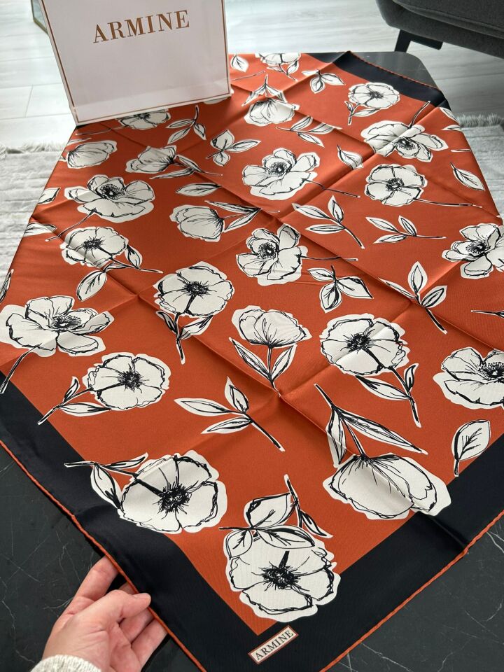 Armine 2026 İlkbahar Yaz Tivil İpek Eşarp 9536-43