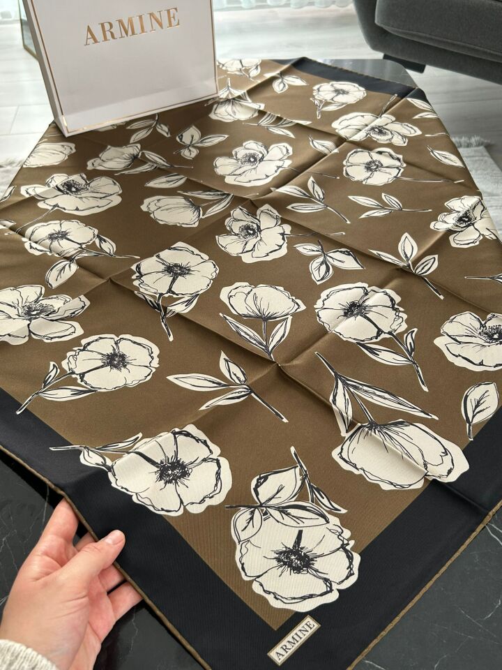 Armine 2026 İlkbahar Yaz Tivil İpek Eşarp 9536-35