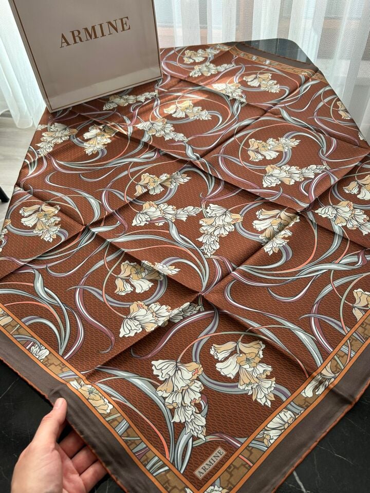 Armine 2026 İlkbahar Yaz Tivil İpek Eşarp 9512-54