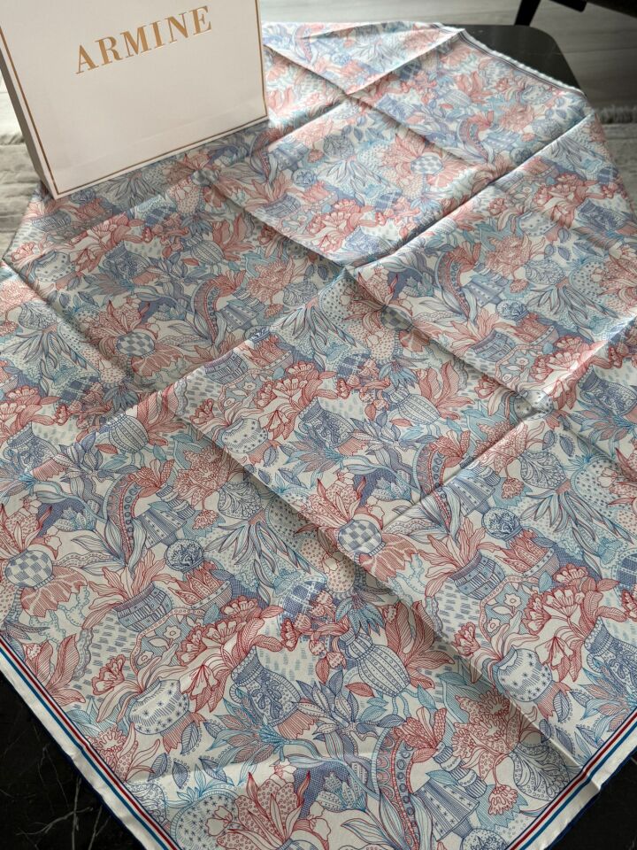 Armine 2026 İlkbahar Yaz Tivil İpek Eşarp 9508-09