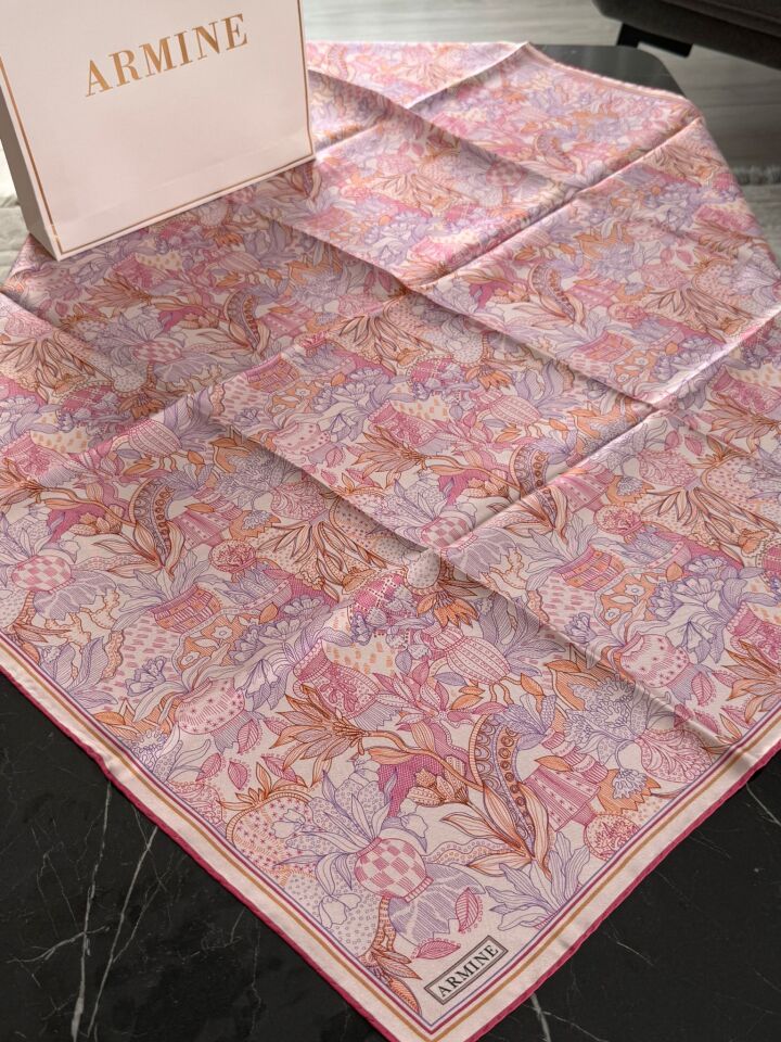 Armine 2026 İlkbahar Yaz Tivil İpek Eşarp 9508-56