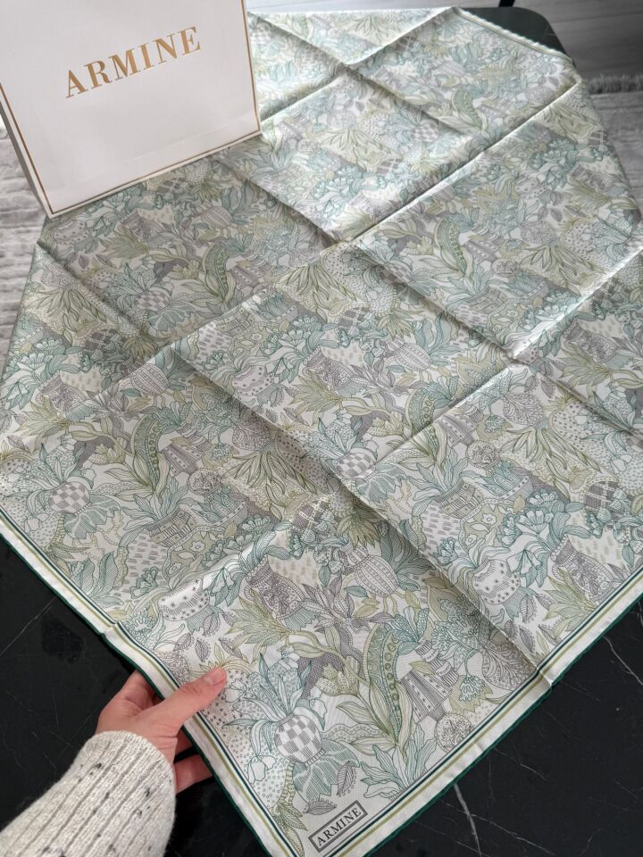 Armine 2026 İlkbahar Yaz Tivil İpek Eşarp 9508-85