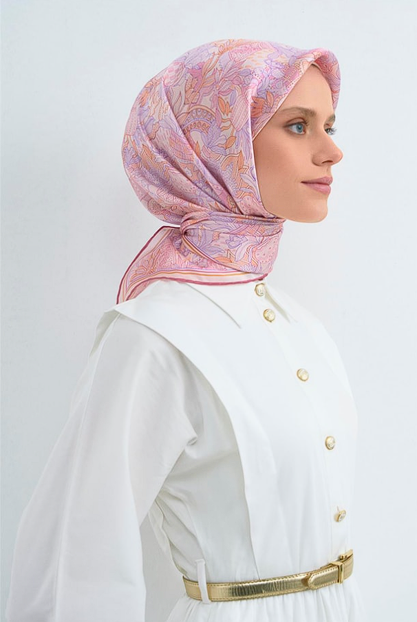Armine 2026 İlkbahar Yaz Tivil İpek Eşarp 9508-02
