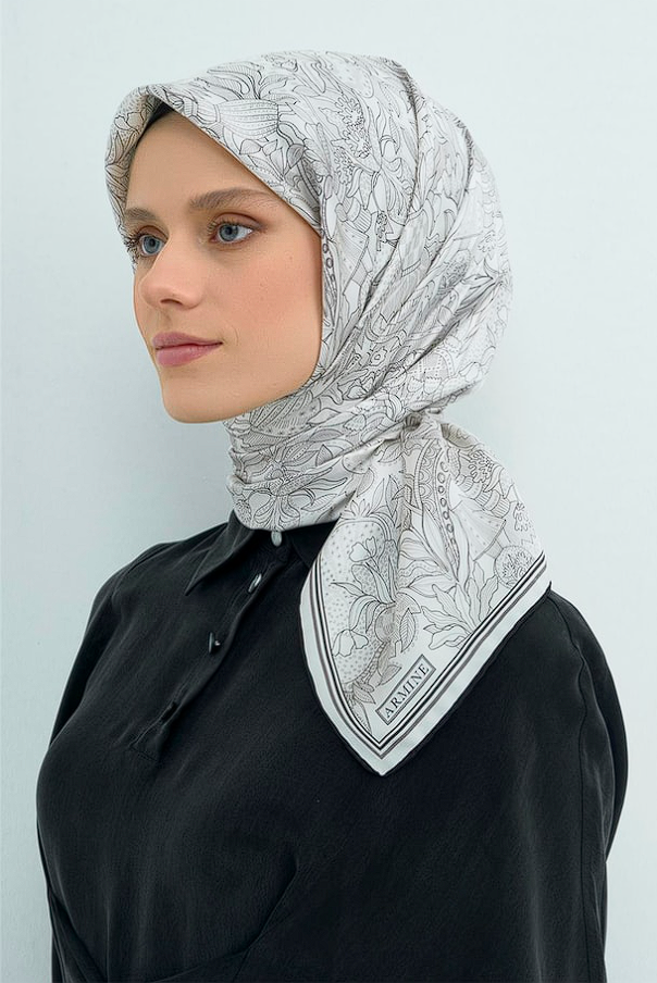 Armine 2026 İlkbahar Yaz Tivil İpek Eşarp 9508-01