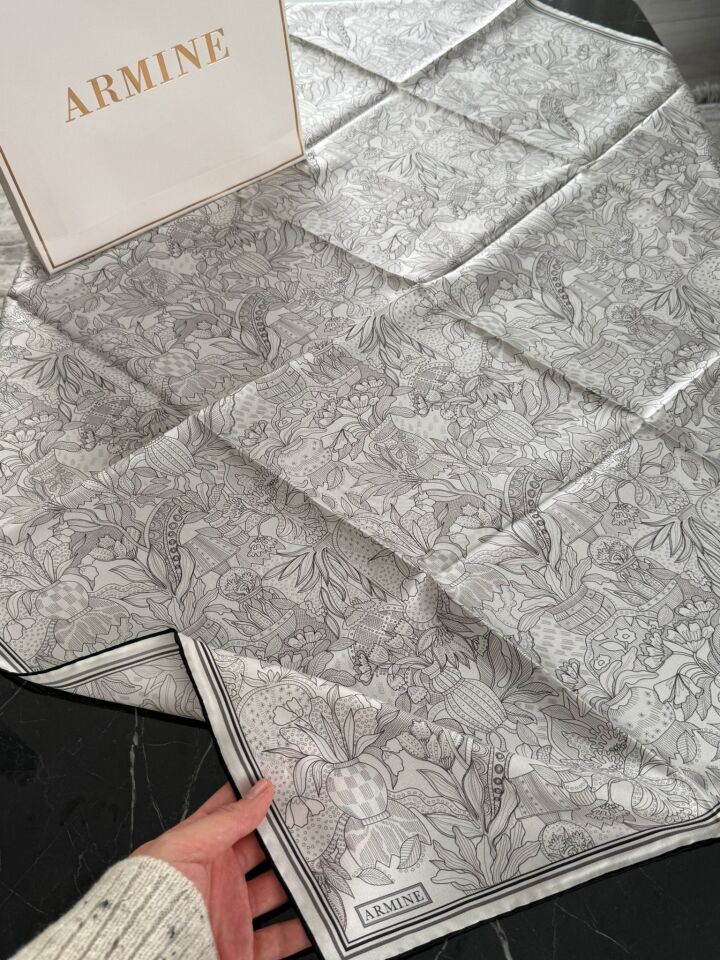 Armine 2026 İlkbahar Yaz Tivil İpek Eşarp 9508-01