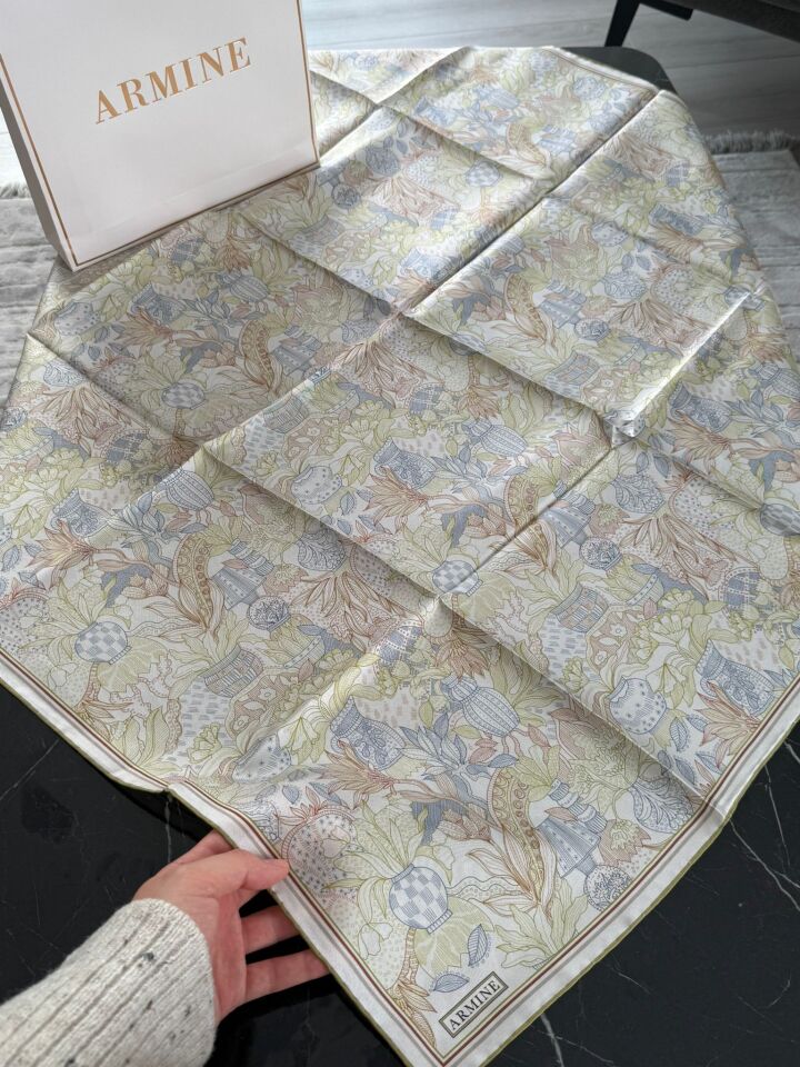 Armine 2026 İlkbahar Yaz Tivil İpek Eşarp 9508-53