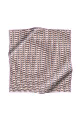 %100 Twill İpek Geometrik Desenli Gül Kurusu - Vizon Renkli 90x90 Eşarp Dikim Şekli : El Dikişi
